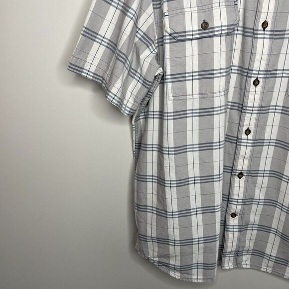 CARHARTT Plaid Shirt Men XL Original Fit Midweight Button Down Gray 104175 - Picture 4 of 13